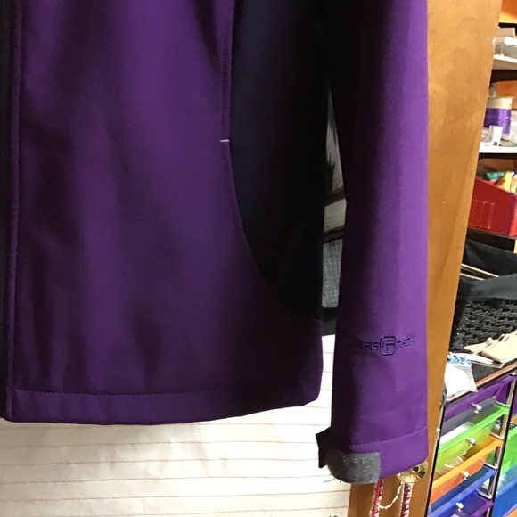 FREE TECH women’s hooded jacket sz L 12/14 PURPLE - Picture 10 of 14